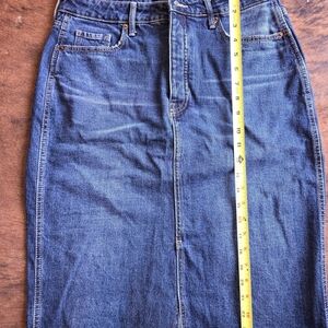 Old Navy Blue Denim Midi Skirt